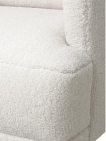 Fauteuil moderne tissu peluche Fluente, Teddy blanc crème, larg. 74 x prof. 85 cm
