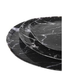 Decoratief dienblad Look in marmerlook, L 25 x B 19 cm, Gecoat metaal, Gemarmerd zwart, L 25 x B 19 cm