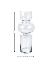 Mondgeblazen glazen vaas Clea, Glas, Blauw, Ø 13 x H 30 cm