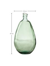 Vase bouteille en verre recyclé Dina, Verre recyclé, certifié GRS, Vert clair, Ø 26 x haut. 47 cm