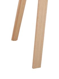 Kunststoff-Armlehnstuhl Claire mit Holzbeinen, Sitzschale: Kunststoff, Beine: Buchenholz, Rosa, B 60 x T 54 cm