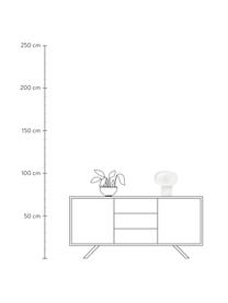 Lámpara de mesa de vidrio Makoto, Pantalla: vidrio opalino, Cable: cubierto en tela, Blanco semitransparente, Ø 28 x Al 30 cm