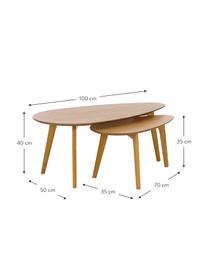 Couchtisch-Set Bloom aus Eichenholz, 2-tlg., Eichenholz, Set mit verschiedenen Größen