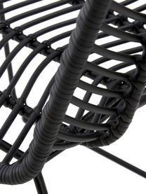 Sedia Providencia, Seduta: treccia di polietilene, Cornice: metallo verniciato a polv, Nero, Larg. 47 x Prof. 63 cm