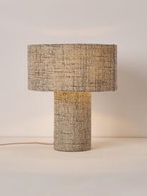 Lněná stolní lampa Ron, Hnědá, Ø 30 cm, V 35 cm