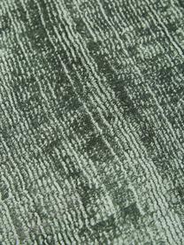 Alfombra redonda artesanal de viscosa Jane, Parte superior: 100% viscosa, Reverso: 100% algodón El material , Verde, Ø 200 cm (Tamaño L)