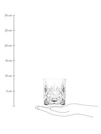 Komplet szklanek do whisky ze szkła kryształowego z reliefem Bichiera, 4 elem., Szkło kryształowe, Transparentny, Ø 8 x W 9 cm, 310 ml