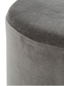 Samt-Hocker Haven, Bezug: Baumwollsamt, Fuß: Metall, pulverbeschichtet, Samt Grau, Schwarz, ∅ 38 x H 45 cm