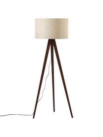 Lampadaire trépied scandinave en bois massif Jake, Couleur crème, brun foncé, Ø 60 x haut. 150 cm