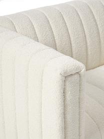 Bouclé bank Antonio (3-zits) in crèmewit met houten pootjes, Bekleding: bouclé (100 % polyester), Frame: massief hout, multiplex, Poten: eikenhout, Bouclé crèmewit, B 217 x H 71 cm