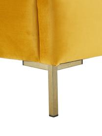 Sametová čalouněná postel Dusk, Žlutá, Š 140 x D 200 cm