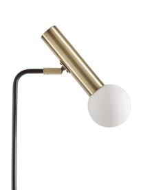 Lámpara de lectura LED Wilson, Pantalla: vidrio, Cable: cubierto en tela, Negro, An 28 x Al 151 cm