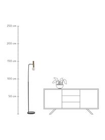 Lampa do czytania ze szklanym kloszem Wilson, Czarny, odcienie mosiądzu, S 28 x W 151 cm