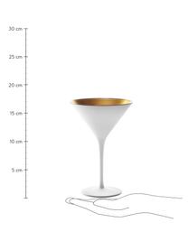 Kristall-Cocktailgläser Elements in Weiß/Gold, 6 Stück, Kristallglas, beschichtet, Weiß, Messingfarben, Ø 12 x H 17 cm, 240 ml