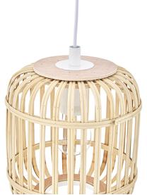 Lámpara de techo de bambú Adam, Pantalla: bambú, madera, Anclaje: metal con pintura en polv, Estructura: metal con pintura en polv, Cable: plástico, Blanco, marrón claro, An 78 x Al 110 cm