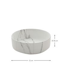 Aufsatzwaschbecken Klimt aus Keramik, Ø 36 cm, Keramik in Marmor-Optik, Weiß, marmoriert, Ø 36 x H 12 cm