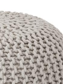 Pouf a maglia fatto a mano Dori, Rivestimento: 100% cotone, Beige, Ø 55 x Alt. 35 cm