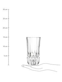 Kristallen glazen Adagio met reliëf, 6 stuks, Kristalglas, Transparant, Ø 8 x H 15 cm, 400 ml