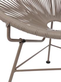 Fauteuil acapulco en plastique tressé Bahia, Taupe, larg. 81 x prof. 73 cm