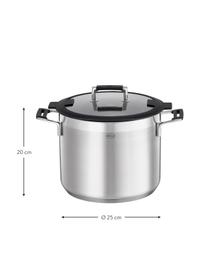 Garnek ze stali szlachetnej Silence Pro, Odcienie srebrnego, czarny, Ø 25 x W 20 cm