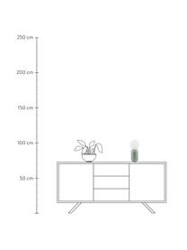 Kleine Nachttischlampe Gala aus Opalglas, Lampenschirm: Opalglas, Lampenfuß: Metall, beschichtet, Grün, Weiß, Ø 15 x H 32 cm