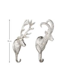 Wandhaken-Set Jupiter, 2-tlg., Aluminium, vernickelt, Nickelfarben, H 18 cm