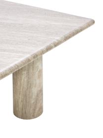 Table basse marbre Mabel, carrée, Travertin, larg. 80 x haut. 35 cm