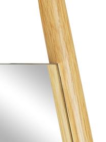 Eckiger Anlehnspiegel Elin mit Eichenholz-Streben, Rahmen: Eichenholz, Rückseite: Mitteldichte Holzfaserpla, Spiegelfläche: Spiegelglas, Eichenholz, B 45 cm, H 170 cm