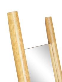 Eckiger Anlehnspiegel Elin mit Eichenholz-Streben, Rahmen: Eichenholz, Rückseite: Mitteldichte Holzfaserpla, Spiegelfläche: Spiegelglas, Eichenholz, B 45 cm, H 170 cm