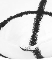Kussenhoes Laila met ruitjesmotief, 100% katoen, Wit, zwart, B 45 x L 45 cm