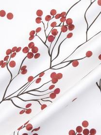 Kussenhoes Berry met wintertakken, 100% katoen, Wit, rood, zwart, B 50 x L 50 cm