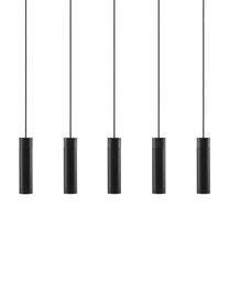 Lámpara de techo grande Tilo, Pantalla: metal recubierto, Anclaje: metal recubierto, Cable: cubierto en tela, Negro, An 81 x Al 25 cm