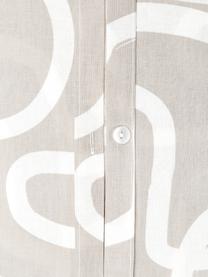 Funda nórdica de algodón de percal ecológico Malu, Beige, blanco, An 155 x L 220 cm