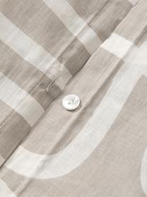 Copripiumino in percalle di cotone Malu, Beige, bianco, Larg. 155 x Lung. 220 cm
