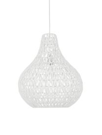 Lampa wisząca z tkaniny Cable Drop, Biały, Ø 45 x W 51 cm