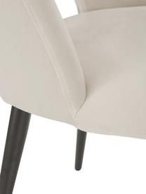 Krzesło tapicerowane z aksamitu Rachel, Tapicerka: aksamit (100% poliestr) D, Nogi: metal malowany proszkowo, Aksamitny beżowy, S 53 x G 57 cm
