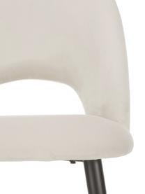 Sedia imbottita in velluto Rachel, Rivestimento: velluto (100% poliestere), Gambe: metallo verniciato a polv, Velluto bianco crema, Larg. 53 x Prof. 57 cm