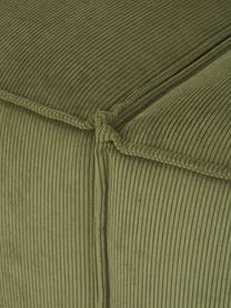 Méridienne modulable XL en velours côtelé Lennon, Velours côtelé vert, larg. 357 x prof. 119 cm, dossier à gauche