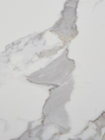 Weißes TV-Lowboard Fiona mit Oberfläche in Marmor-Optik, Korpus: Mitteldichte Holzfaserpla, Füße: Metall, pulverbeschichtet, Ablagefläche: Keramik, Korpus: Weiß, mattFüße: Weiß, mattAblagefläche: Weiß, marmoriert, B 160 x H 46 cm