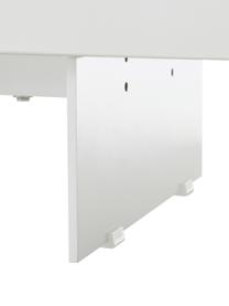 Witte Tv-meubel Fiona met oppervlak in marmerlook, Frame: gelakt MDF, Poten: gepoedercoat metaal, Plank: keramiek, Frame: mat wit Poten: mat wit Plank: wit, gemarmerd, B 160 x H 46 cm