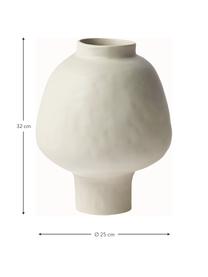 Handgefertigte Vase Saki aus Keramik in Cremefarben, Keramik, Beige, Ø 25 x H 32 cm