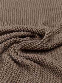 Coperta a maglia in cotone biologico marrone Adalyn, 100% cotone biologico, certificato GOTS, Marrone, Larg. 150 x Lung. 200 cm