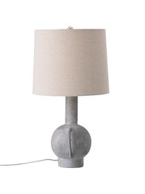 Grande lampe à poser en terracotta et lin Ranya, Beige clair, gris, Ø 31 x haut. 59 cm