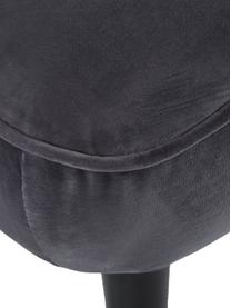 Fluwelen slaapbank Hayley (3-zits), Bekleding: fluweel (polyester) De sl, Frame: grenenhout, Poten: rubberhout, gelakt, Fluweel grijs, zwart, B 200 x D 89 cm