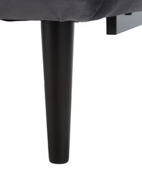 Fluwelen slaapbank Hayley (3-zits), Bekleding: fluweel (polyester) De sl, Frame: grenenhout, Poten: rubberhout, gelakt, Fluweel grijs, zwart, B 200 x D 89 cm