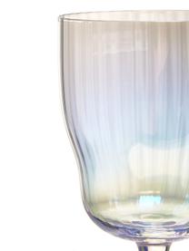Bicchiere vino in vetro soffiato con rilievo scanalato e lucentezza perlacea Juno 4 pz, Vetro, Trasparente, Ø 9 x Alt. 21 cm
