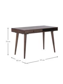 Pracovný stôl z masívu Tova, Mangové drevo, masívne, lakované, Mangové drevo, Š 117 x H 60 cm