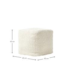 Puf de algodón Indi, Funda: 100% algodón, Blanco, An 45 x Al 45 cm
