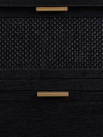 Cómoda de madera redonda Cayetana, Estructura: tablero de fibras de dens, Patas: madera de bambú, Madera pintada negro, An 80 x Al 81 cm