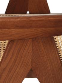 Sillón de ratán en tejido vienés Sissi, Estructura: madera de roble maciza, Asiento: ratán, Madera oscura con tejido vienés, An 52 x F 58 cm